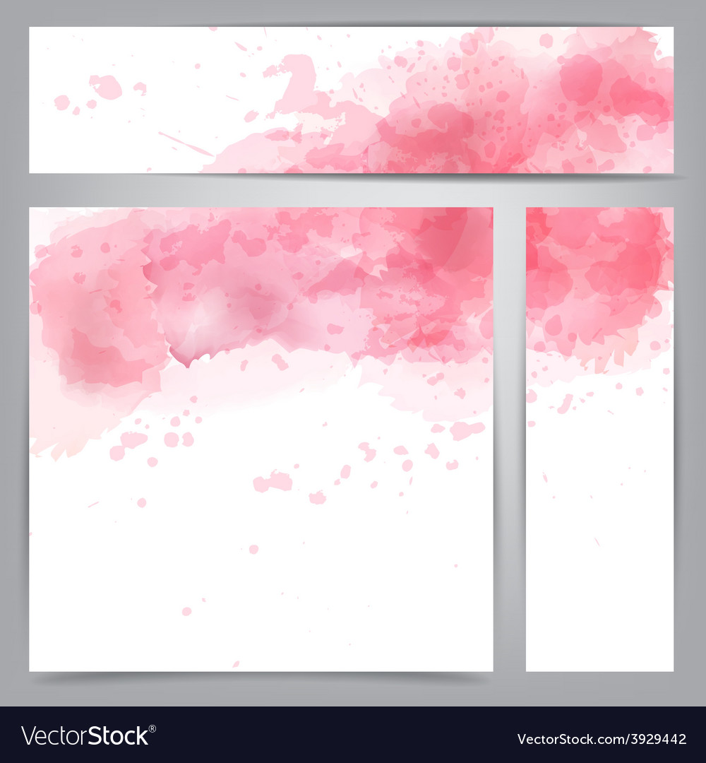 Pink Watercolor Splash Banners