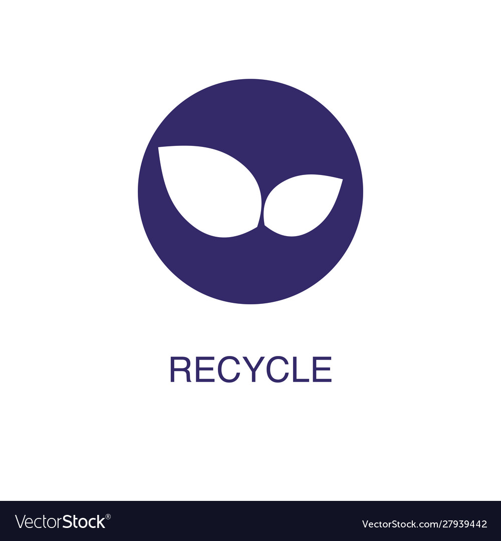 Recycle element in flat simple style on white