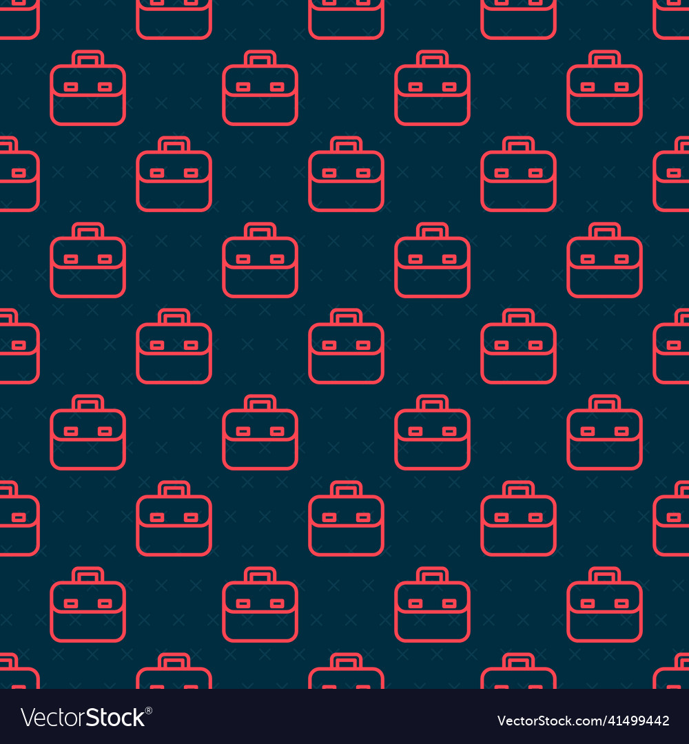 Red line briefcase icon isolated seamless pattern Vector Image Red line briefcase icon isolated seamless pattern
