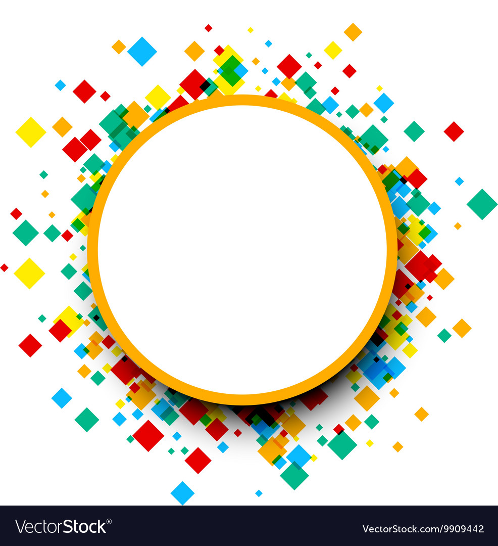 Round background with color rhombs Royalty Free Vector Image