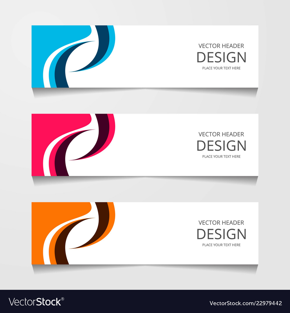 Set horizontal web banner with three different vector image Set horizontal web banner with three different