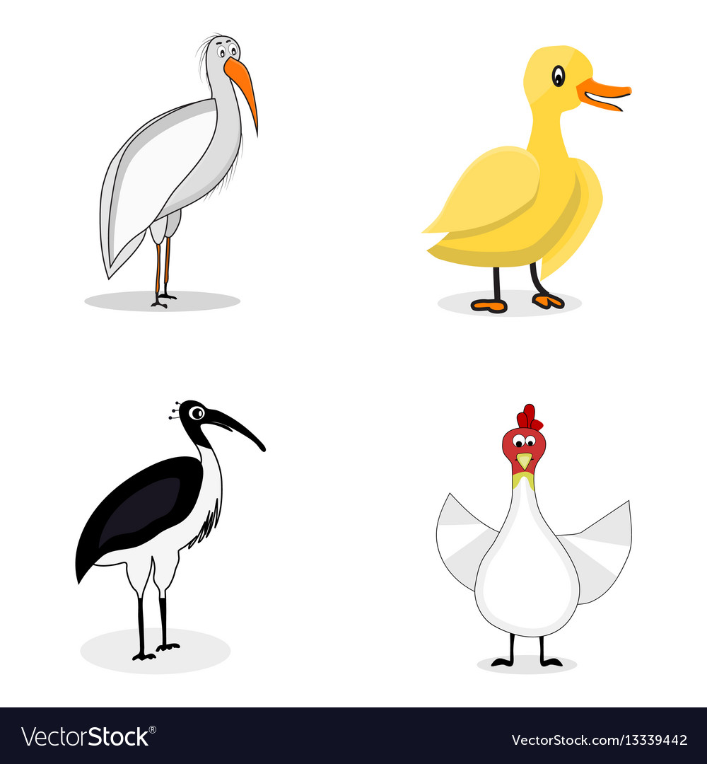 Set of birds character Royalty Free Vector Image