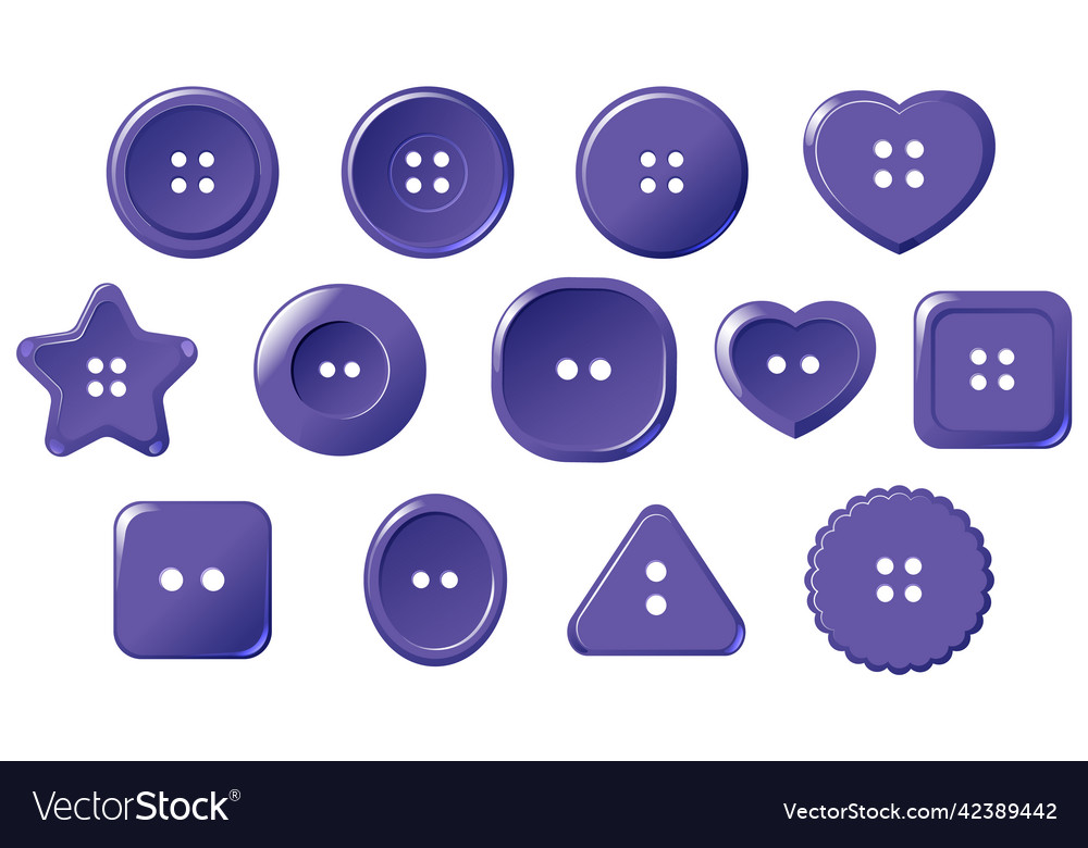 Set of button in different shapes