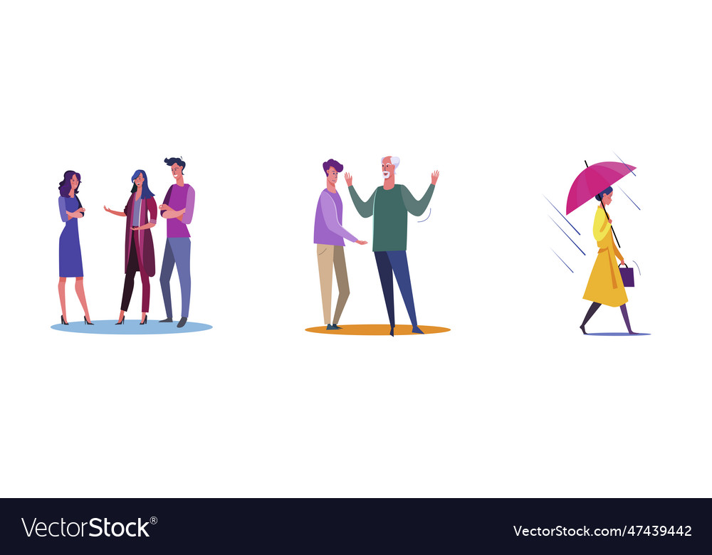 Set of people discussing and arguing Royalty Free Vector