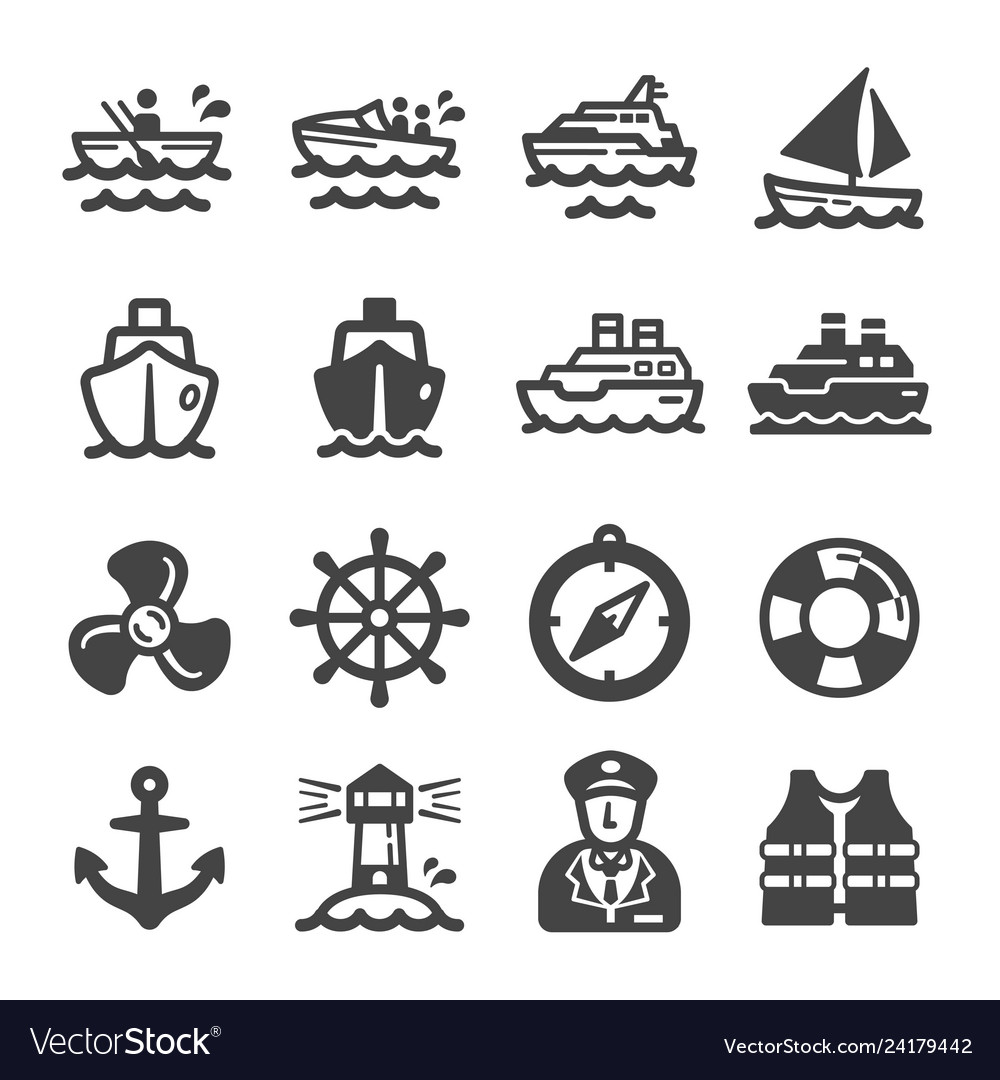 Ship icon set vector image Ship icon set