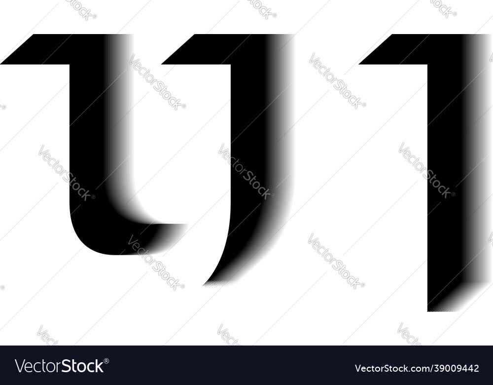 Ui monogram shadow shape style Vector Image Ui monogram shadow shape style