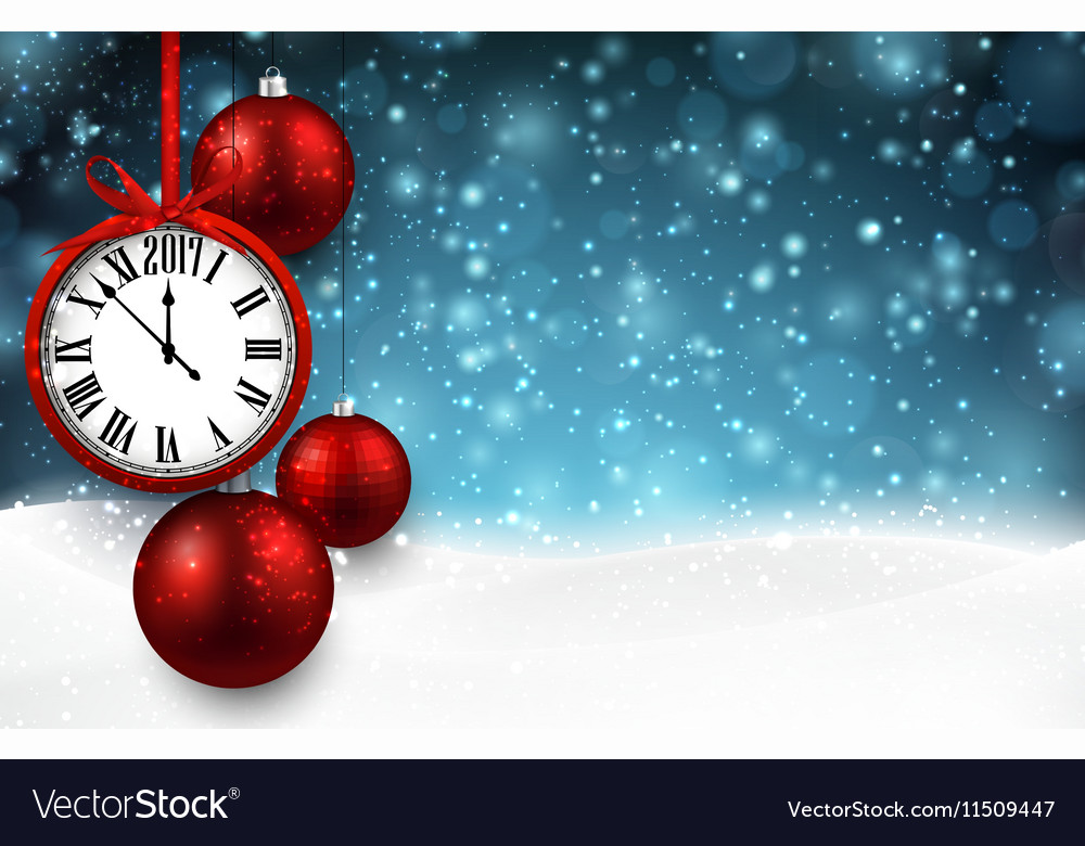2017 new year background with clock