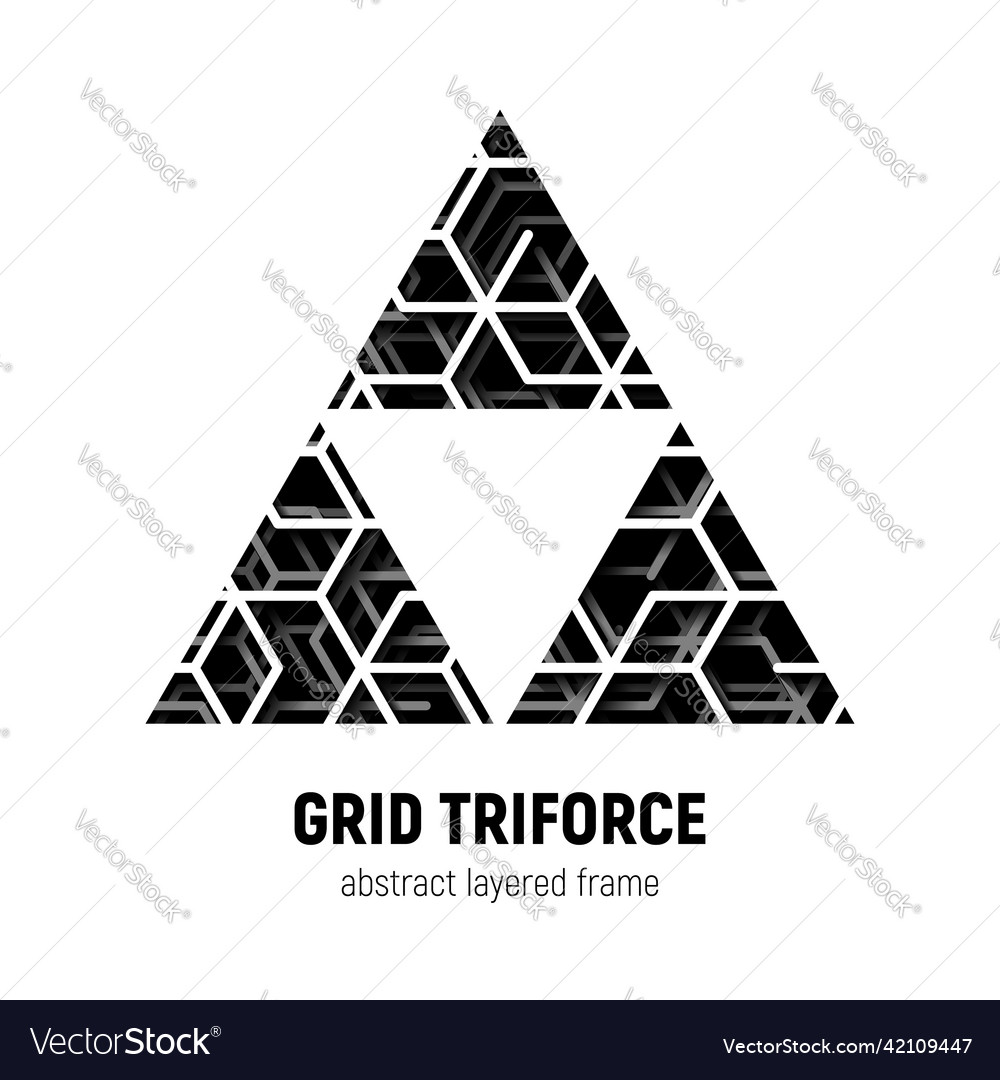 Abstract triangle shape with layered lines vector image Abstract triangle shape with layered lines