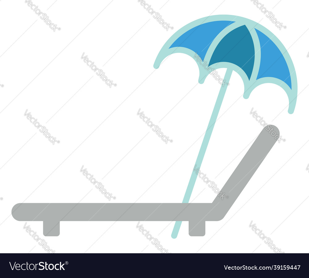 Beach sunbed on a white background