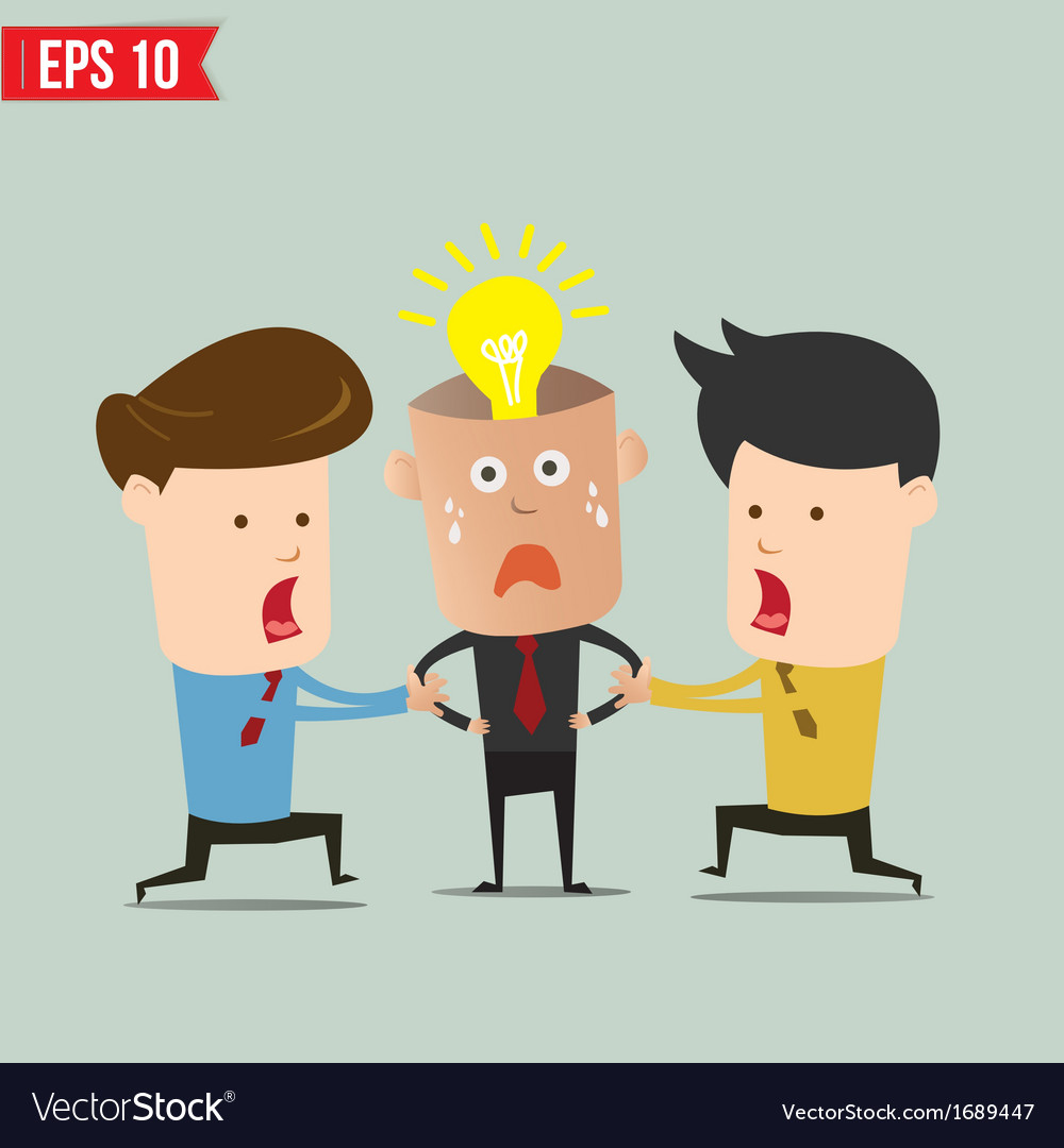 Cartoon business man snatching idea Royalty Free Vector