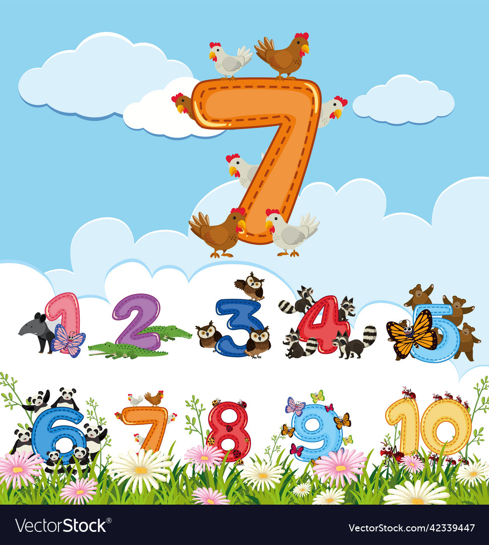 Counting numbers from zero to nine vector image Counting numbers from zero to nine