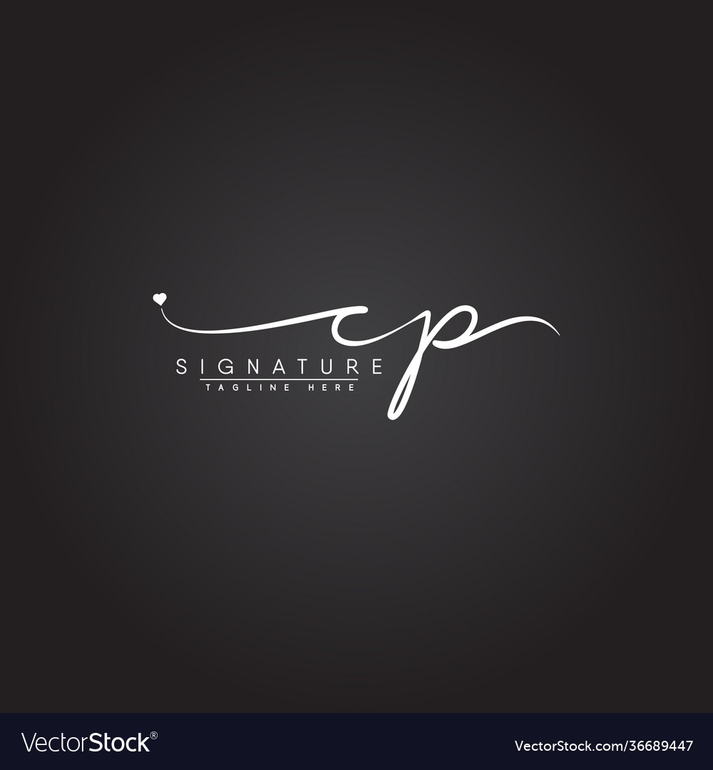Elegant CP Signature Logo - Handwritten Script