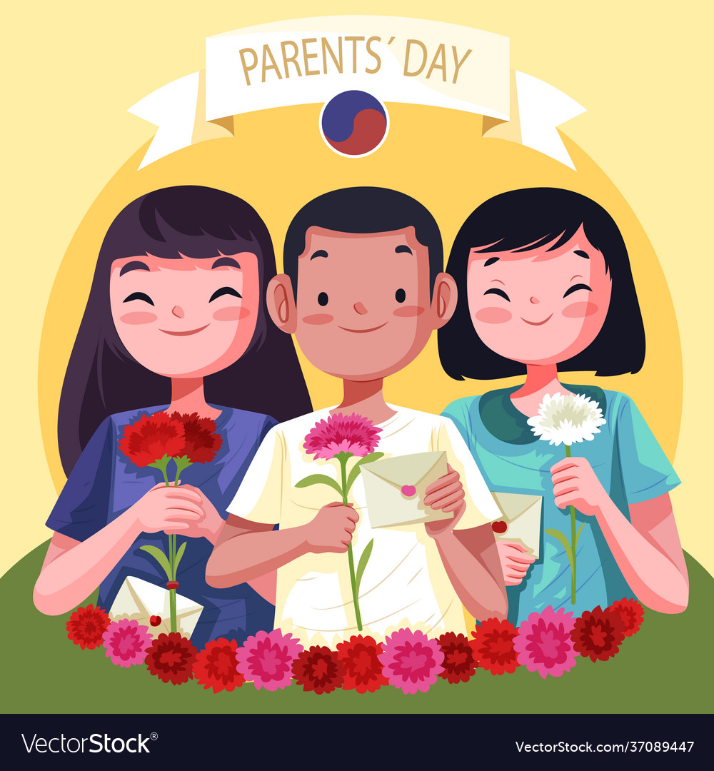 Hand drawn korean parents day Royalty Free Vector Image