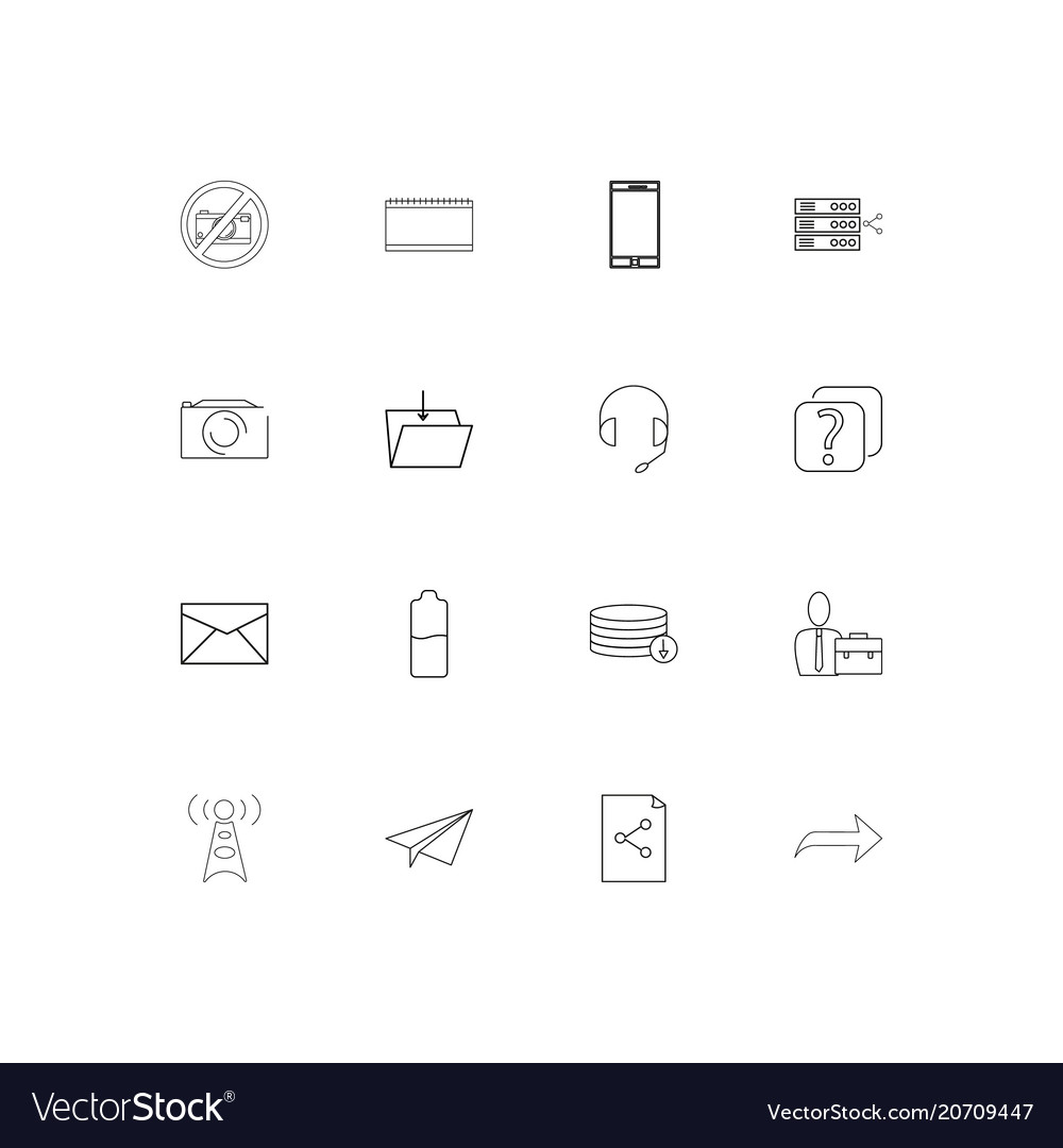 Internet of things simple linear icons set