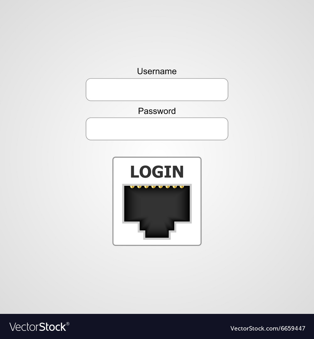 Login form ui element auf computer style