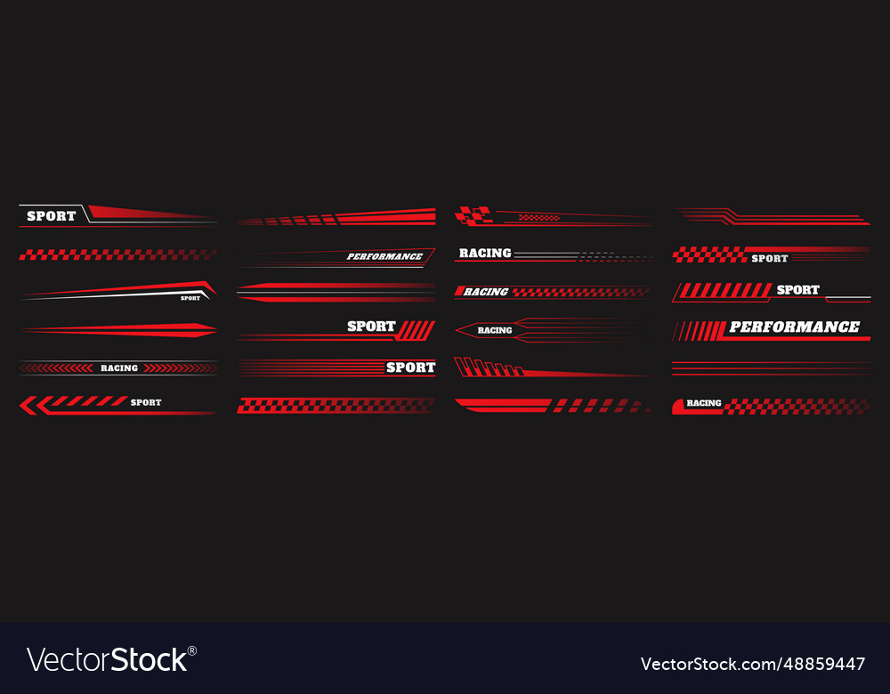 Race stripes sport car design line flag stickers Vector Image