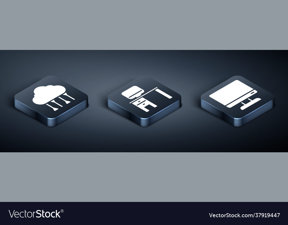 Set isometric network cloud connection computer