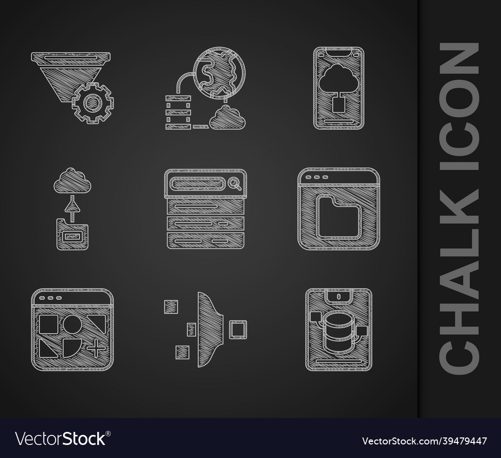 Set search engine filter setting server data Vector Image