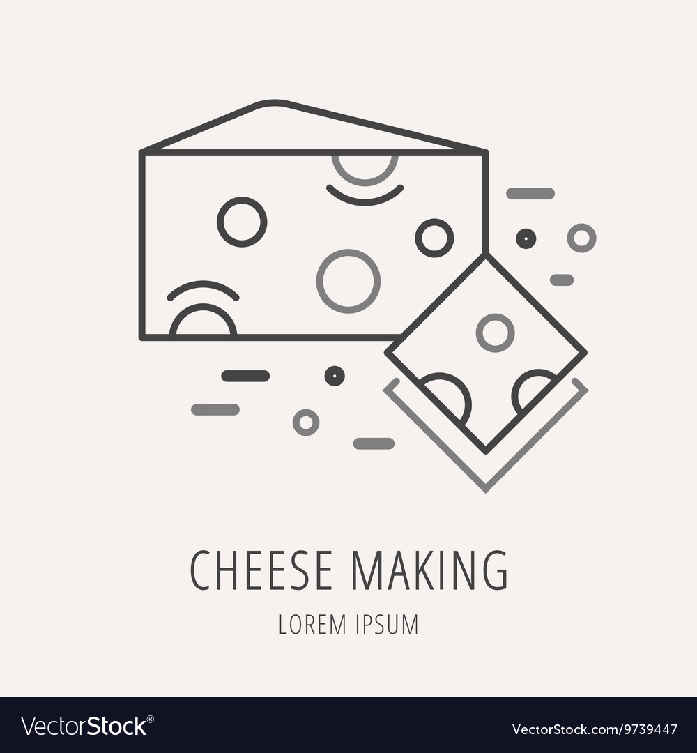 Simple logo template cheese making Royalty Free Vector Image