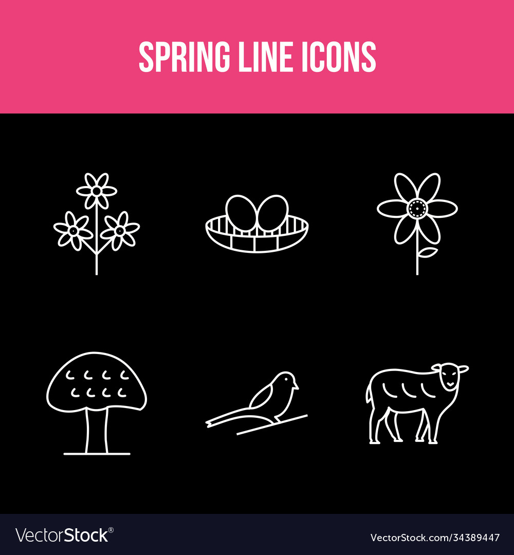 Spring line icon set