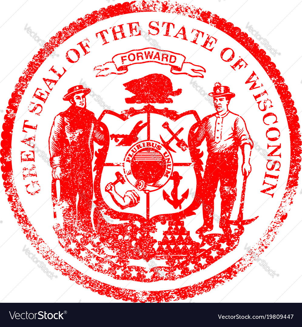 Wisconsin seal stamp Royalty Free Vector Image