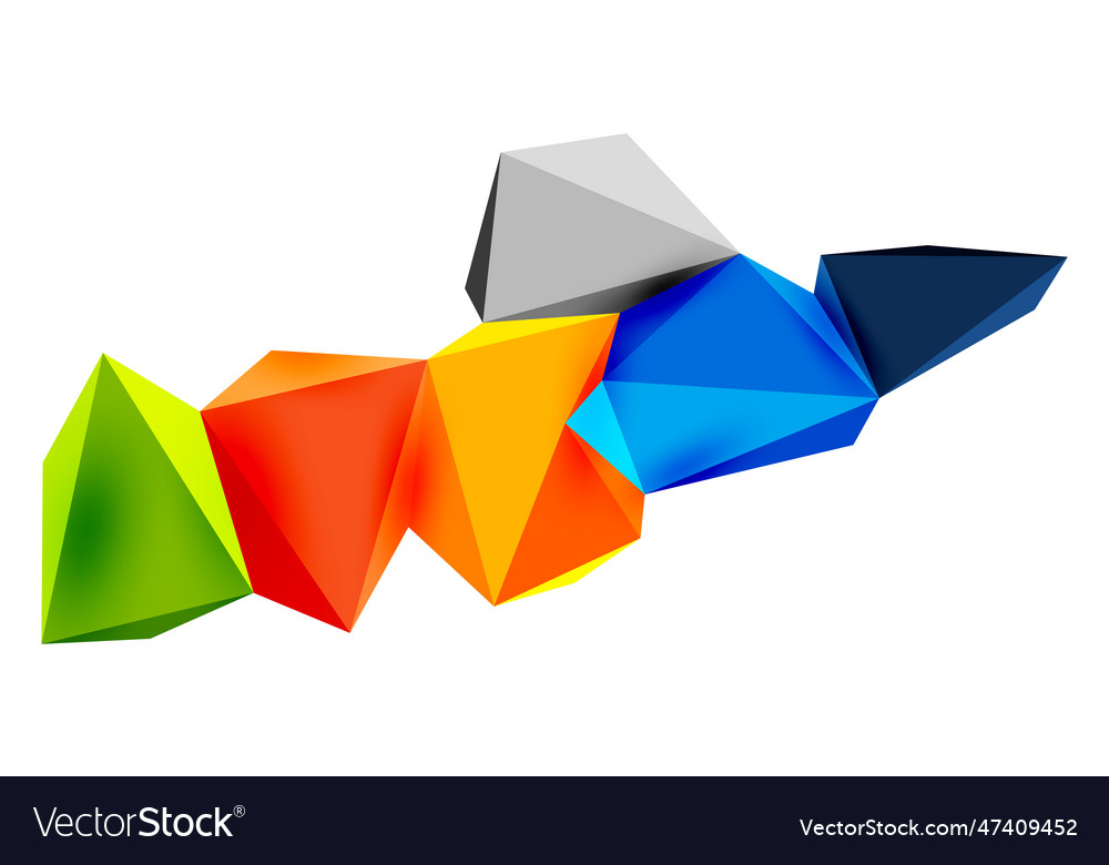 3d low poly triangle design elements vector image 3d low poly triangle design elements