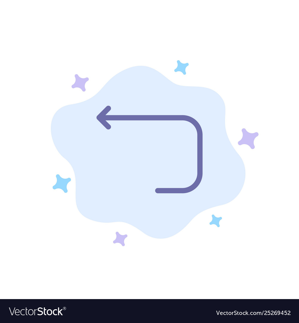Arrow loop back blue icon on abstract