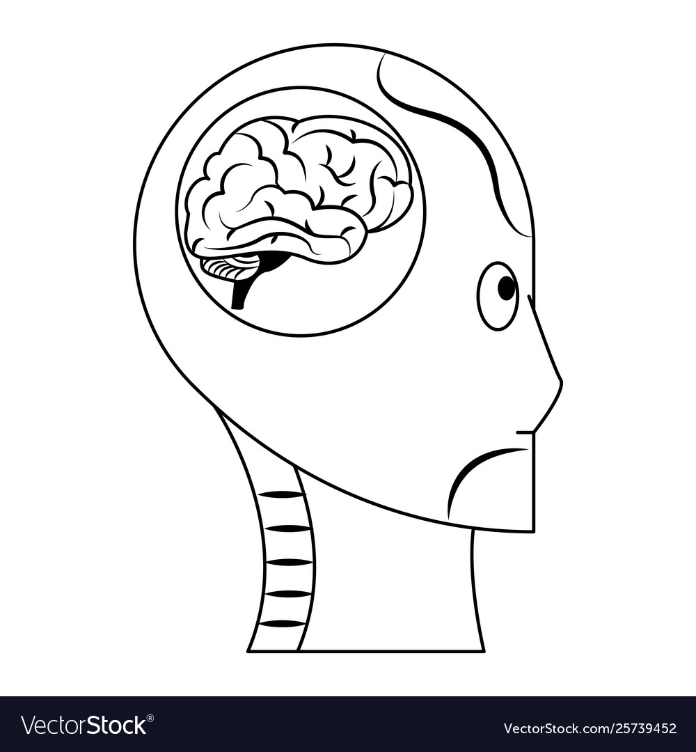 Brain top view icon cartoon in black and white Vector Image