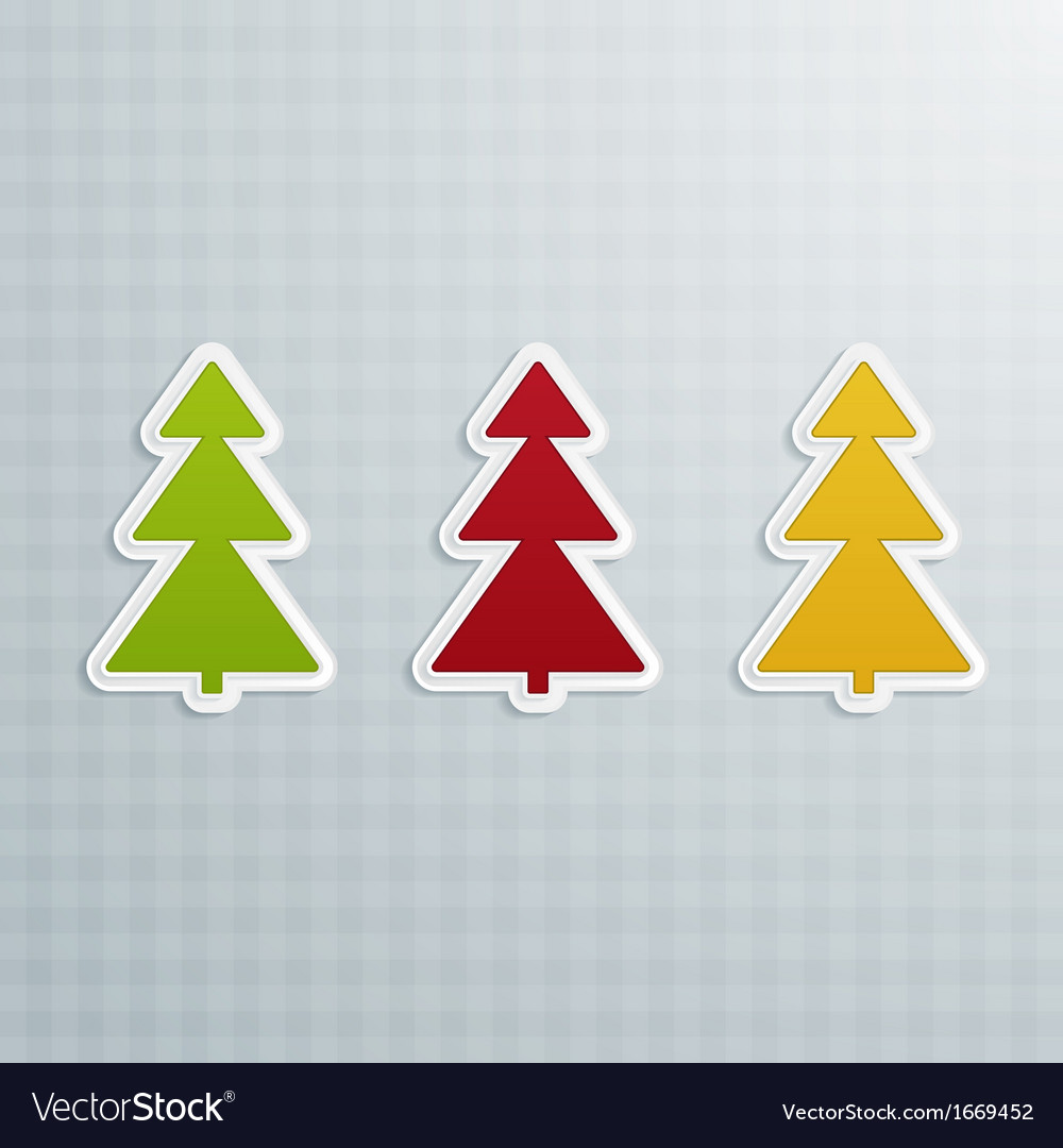 Colored fir-trees set of four
