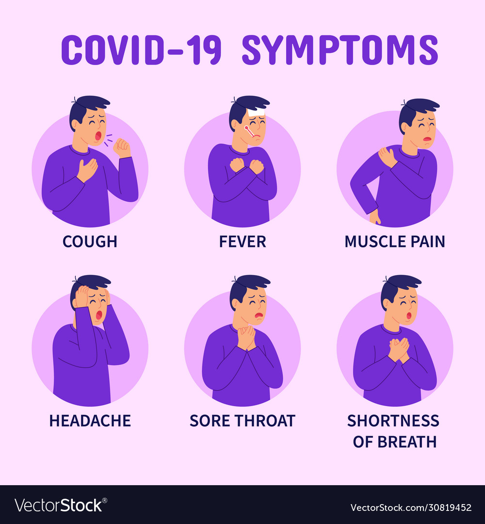 Coronavirus coyywoa19 symptoms infographics Vector Image