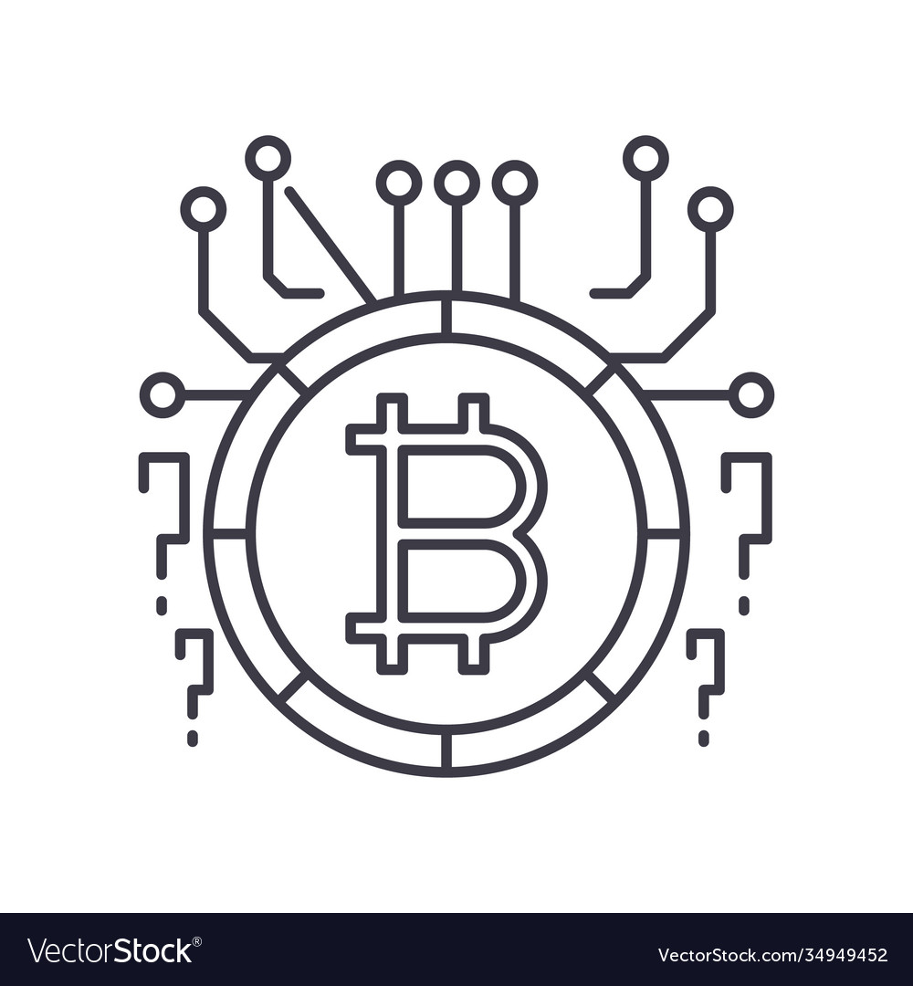 Crypto analysis icon linear isolated vector image Crypto analysis icon linear isolated