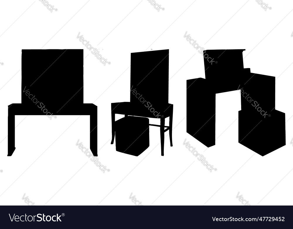 Dressing table silhouette with 3 editable models