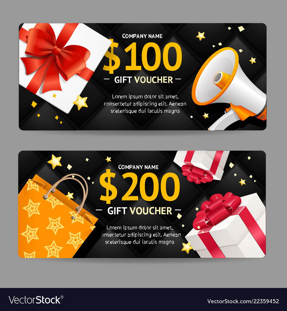 Gift banner horizontal set black friday concept vector image Gift banner horizontal set black friday concept