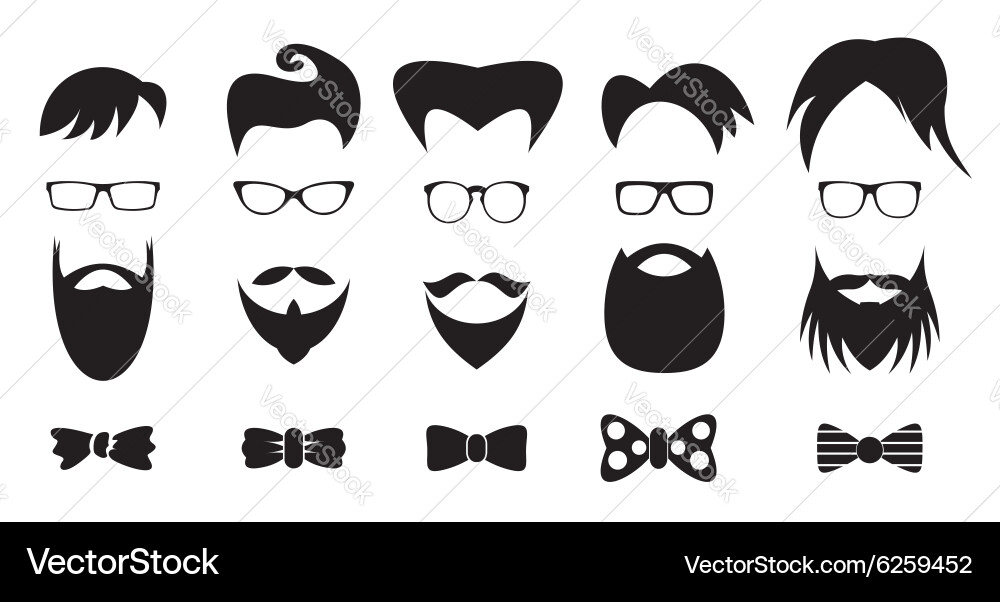 Hipster elements silhouette set Royalty Free Vector Image