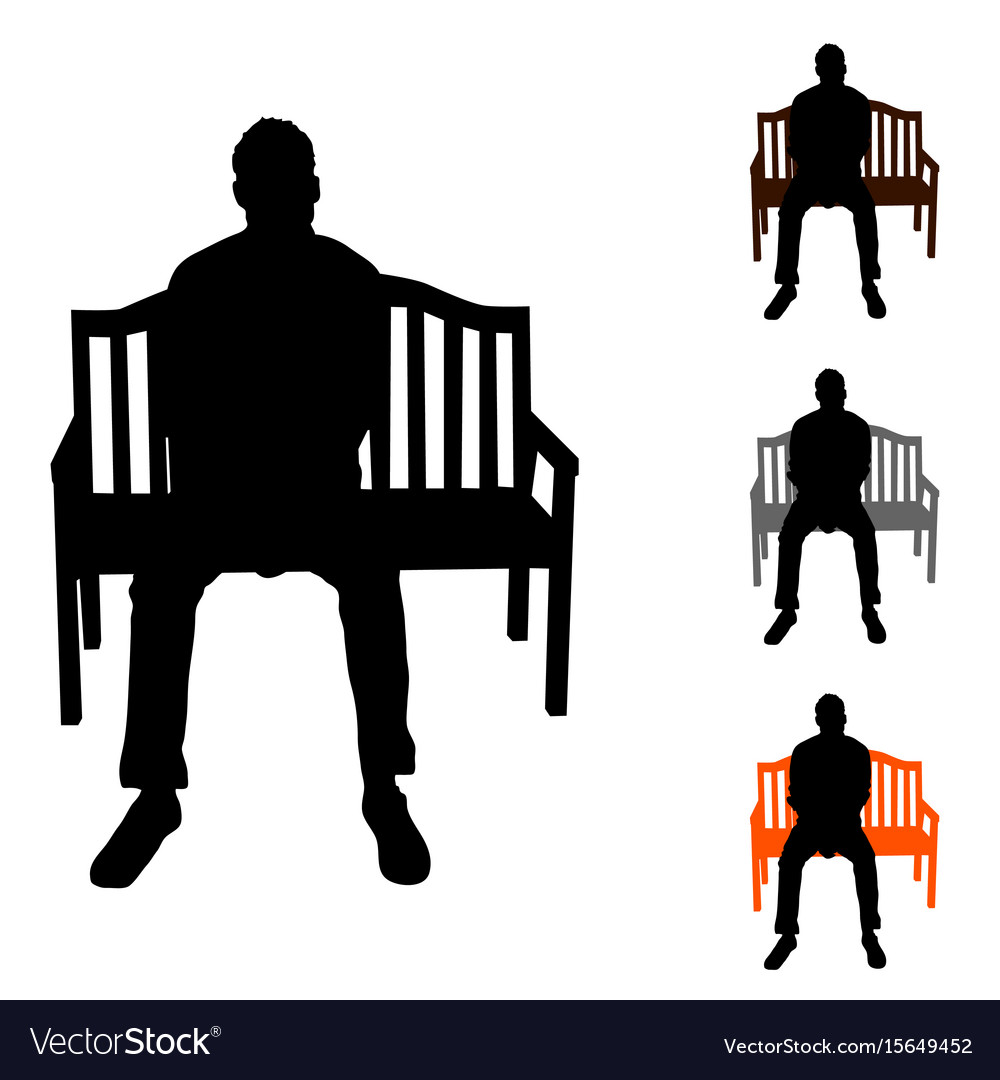 Mann Silhouette auf weißem Stuhl