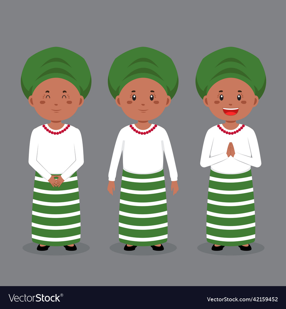 Nigerian character with various expression
