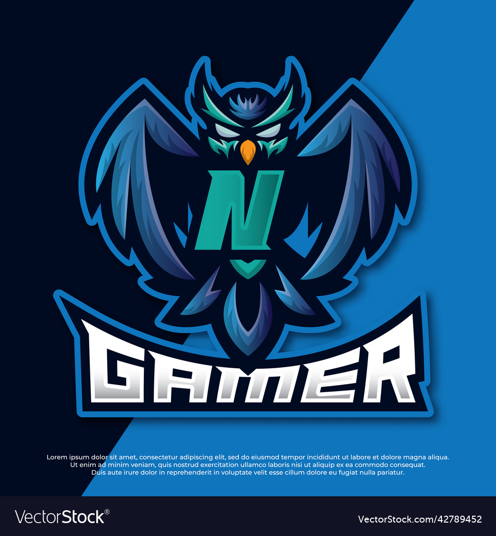 Owl Mascot Gaming Logo - N Letter