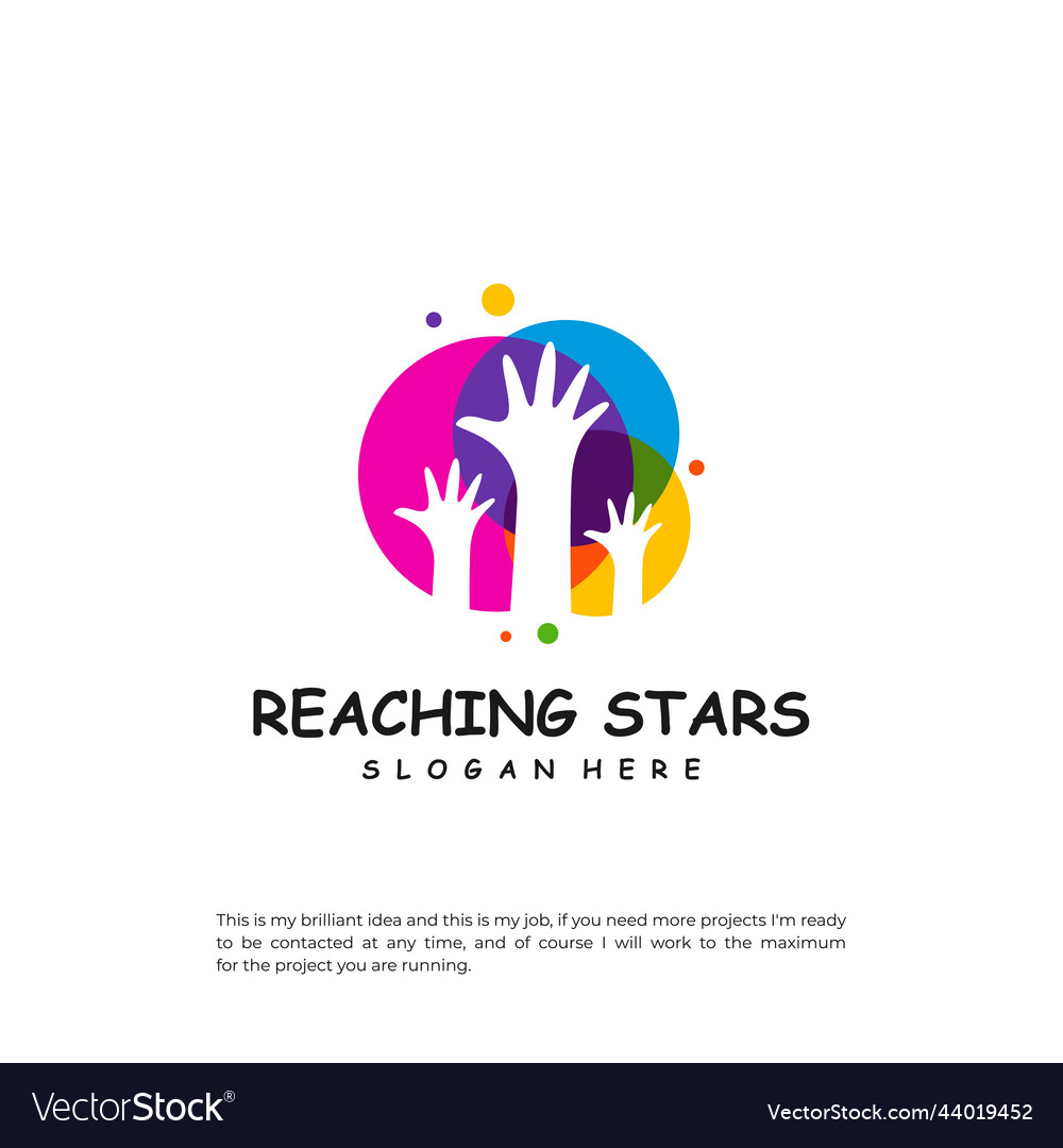 Reaching stars logo design template dream star