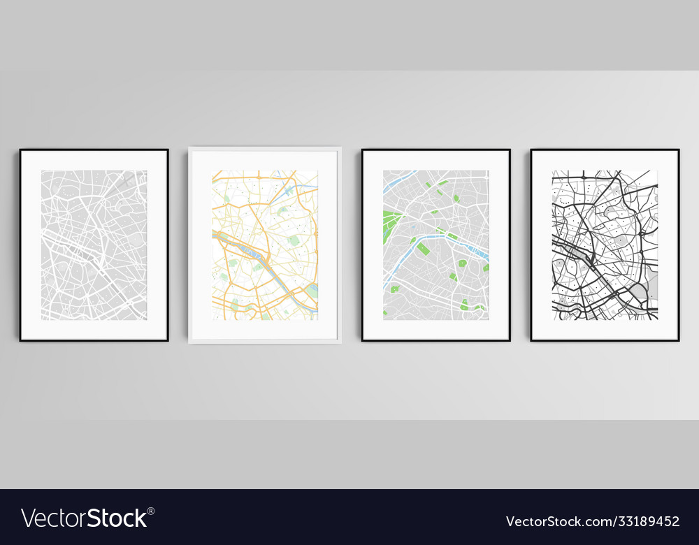 Realistic set picture frames in a4 vector image Realistic set picture frames in a4