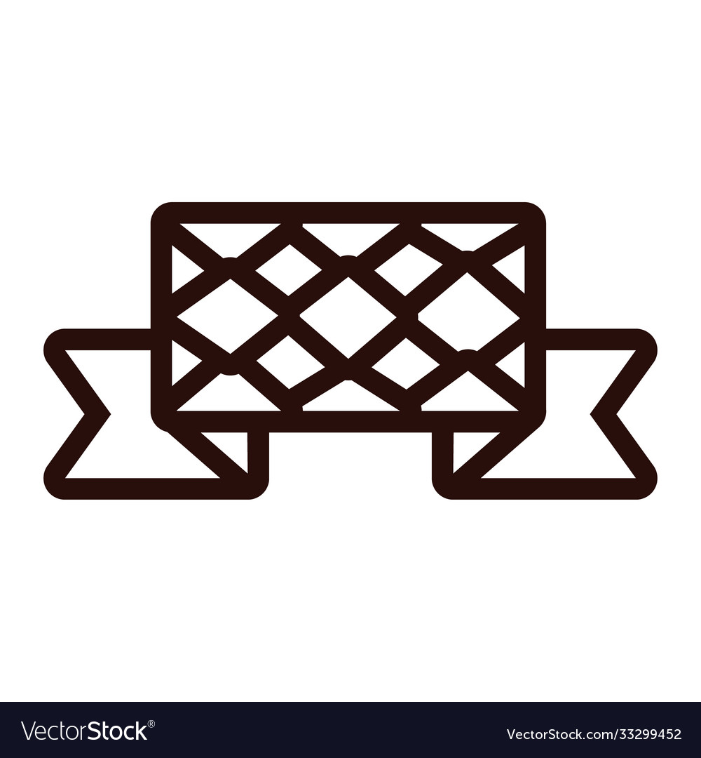 Ribbon frame with oktoberfest flag line style icon