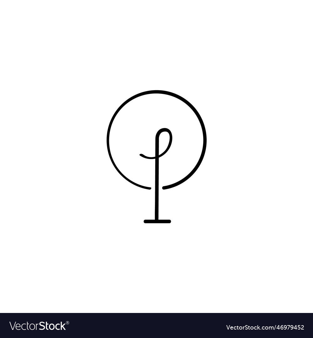 Rounded tree line style icon design
