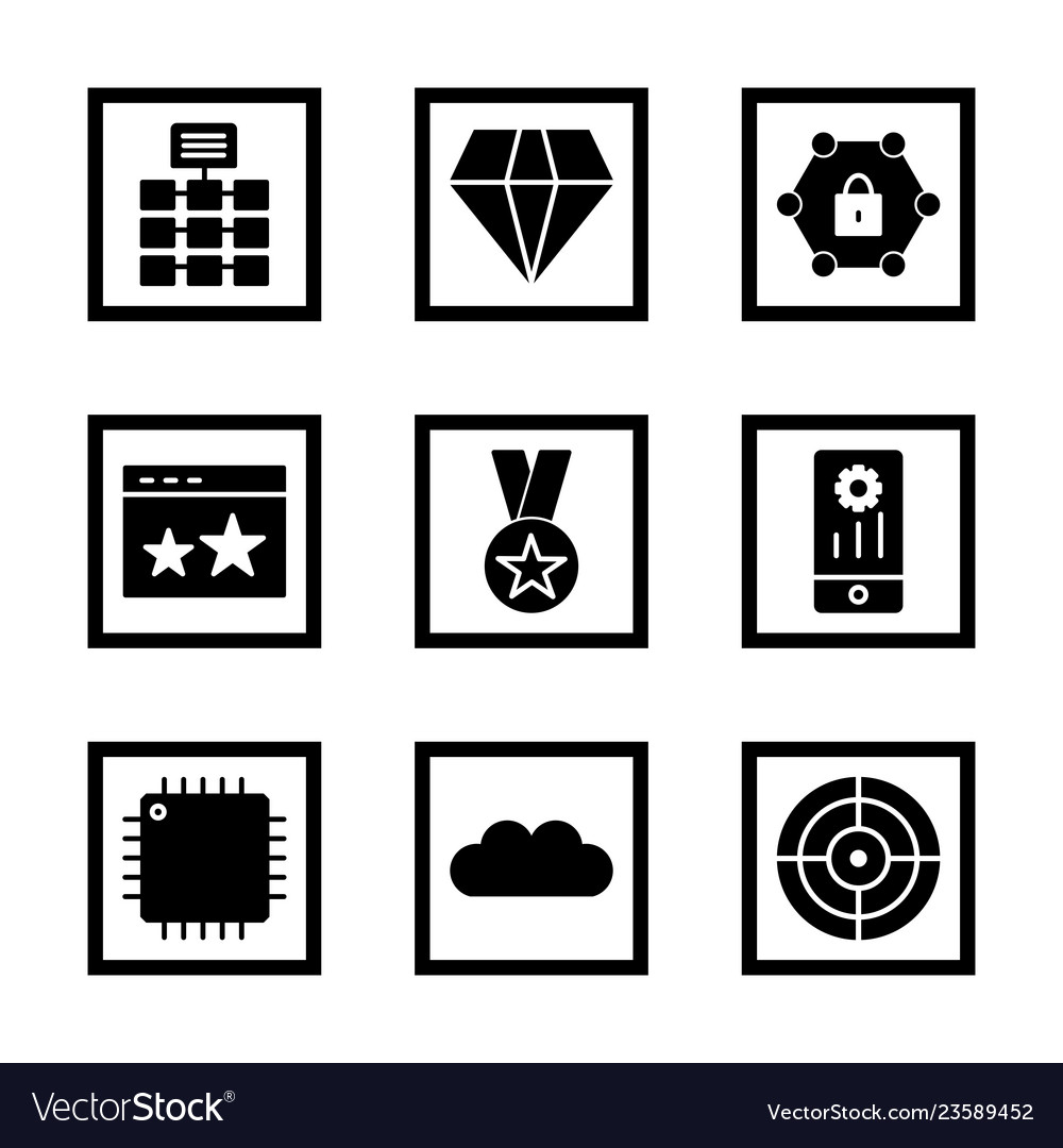 Set of seo search engine optimization icons vector image Set of seo search engine optimization icons