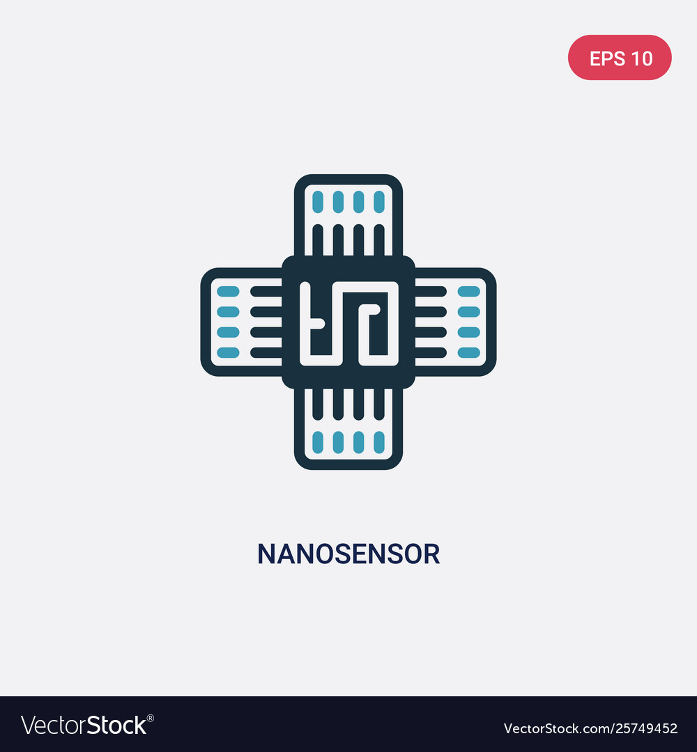 Two color nanosensor icon from technology concept Vector Image