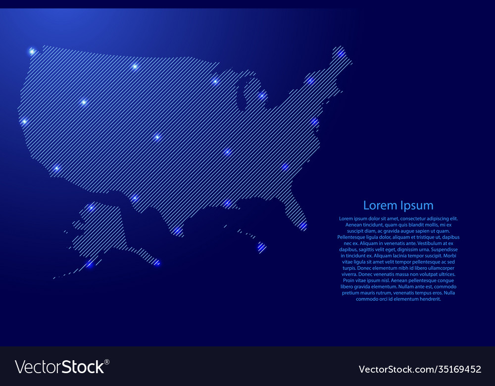 United states america usa map from blue Royalty Free Vector