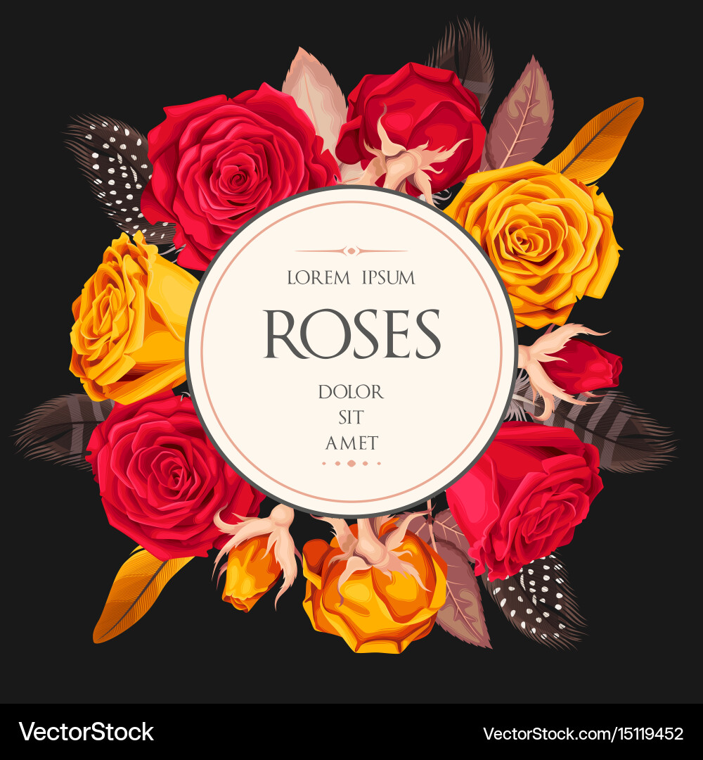 Vintage card with roses Royalty Free Vector Image