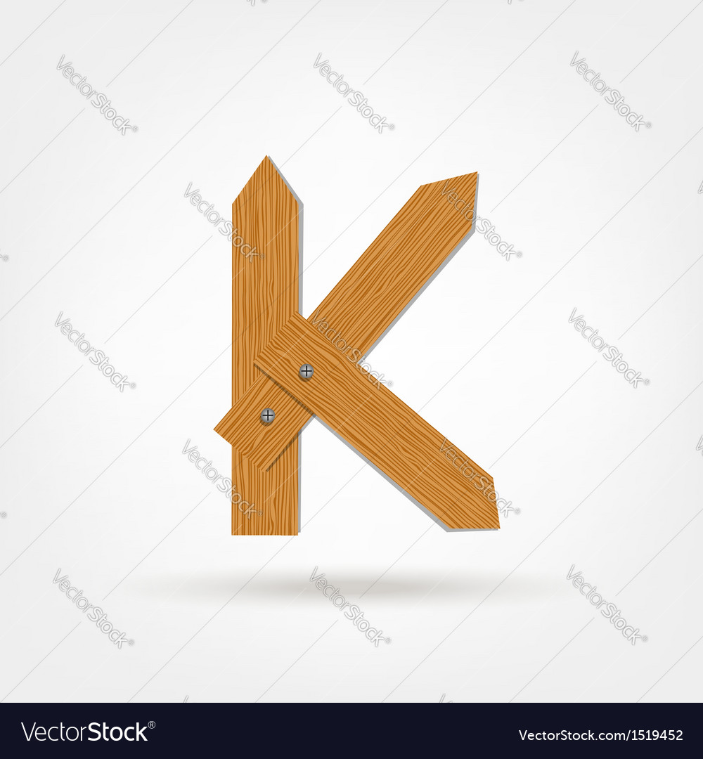 Wooden Boards Letter K Royalty Free Vector Image Wooden Boards Letter K Vector Image