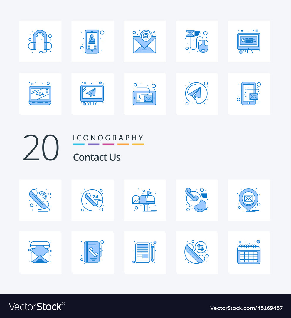 20 contact us blue color icon pack like location