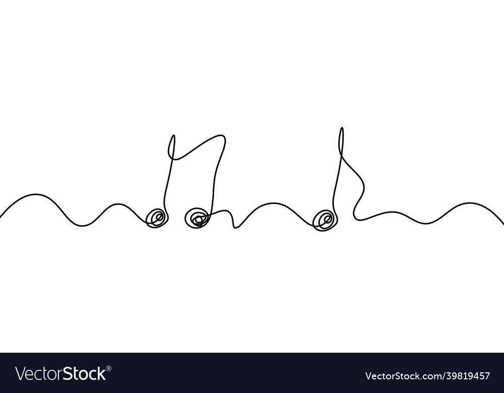 Abstract whole note as continuous lines drawing