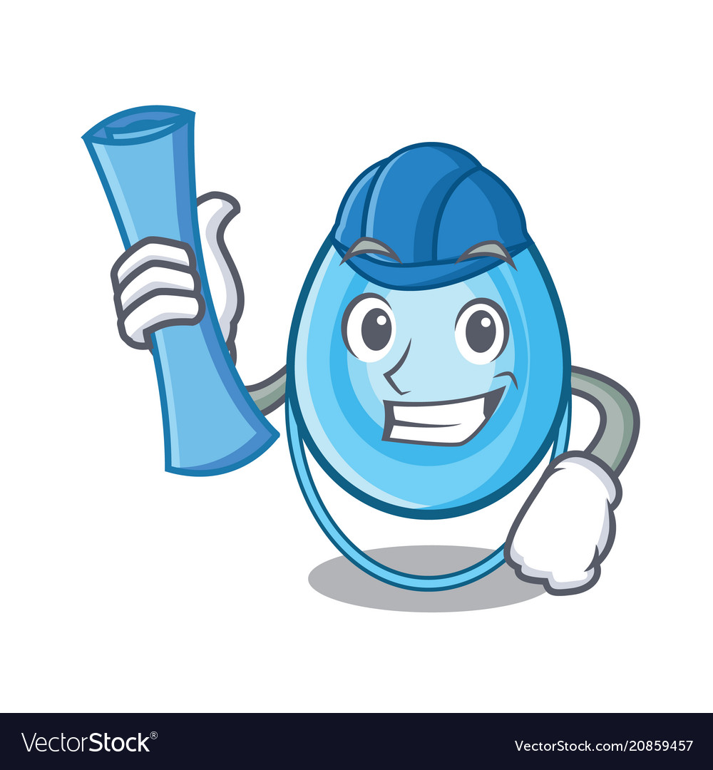 Architect oxygen mask character cartoon Royalty Free Vector