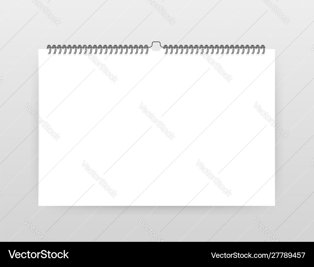 Blank wall calendar with spring calendar mock up Vector Image